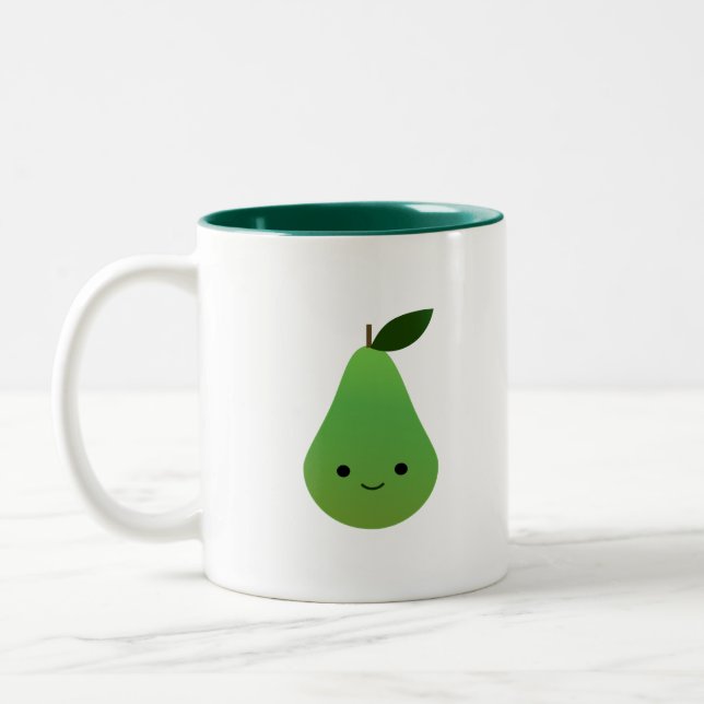Niedlich Kawaii Pear Zweifarbige Tasse (Links)