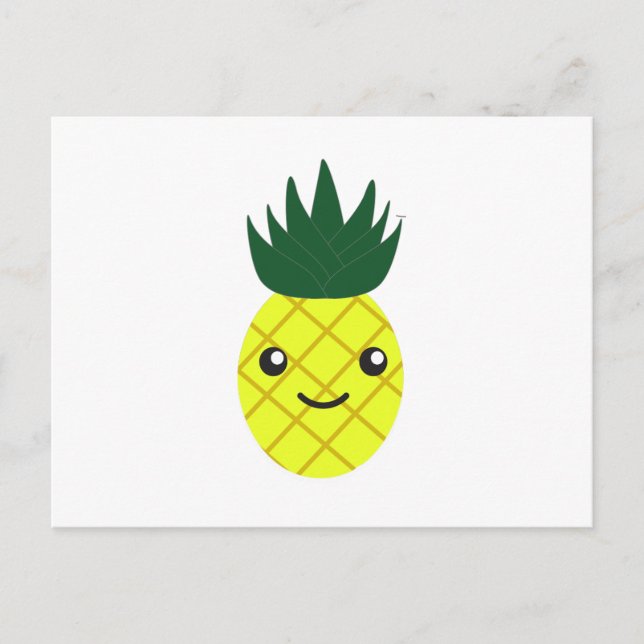 Niedlich Kawaii Pineaple Feiertagspostkarte (Vorderseite)