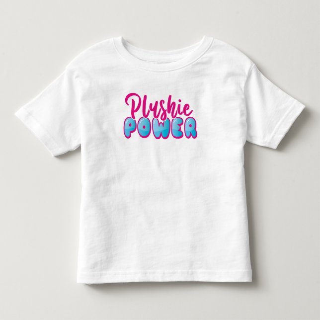 Niedlich Kawaii Pink Blue Plushie Power Kleinkind T-shirt (Vorderseite)