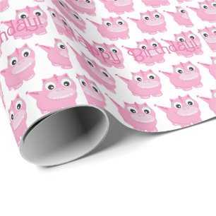 Niedlich Kawaii Pink Dino Geschenkpapier