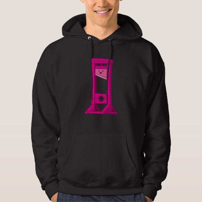 Niedlich Kawaii Pink Guillotine Men's Black Hoodie (Vorderseite)