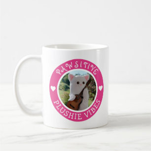 Niedlich Kawaii Pink Pawsitive Plushie Vibes Foto Kaffeetasse