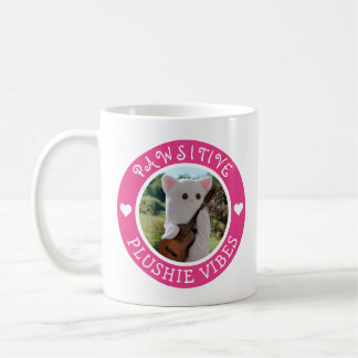 Niedlich Kawaii Pink Pawsitive Plushie Vibes Foto Kaffeetasse