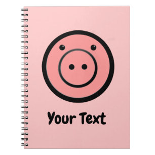 Niedlich Kawaii Pink Pig Vector Art Notizblock