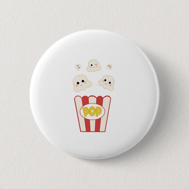 Niedlich Kawaii Popcorn Button (Vorderseite)