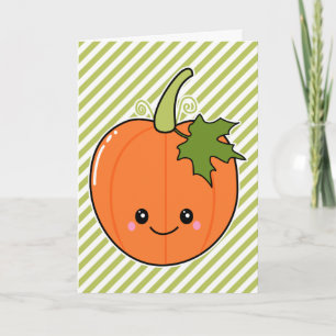 Niedlich Kawaii Pumpkin Feiertagskarte