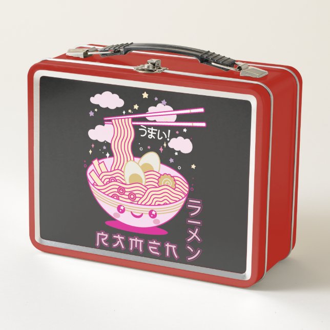 Niedlich Kawaii Ramen Anime Noodles Ramen Girls, T Metall Brotdose (Vorderseite)