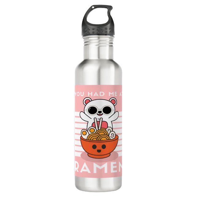 Niedlich Kawaii Ramen Edelstahlflasche (Vorderseite)