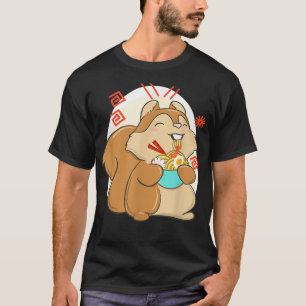 Niedlich Kawaii Ramen Eichhörnchen Japanische Nude T-Shirt