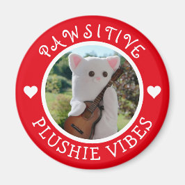 Niedlich Kawaii Red Pawsitive Plushie Vibes Foto Magnet