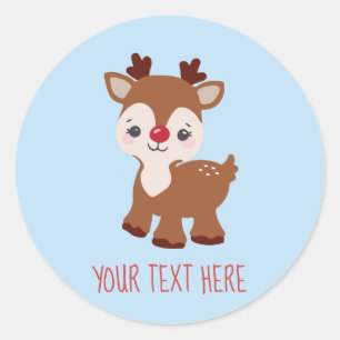 Niedlich Kawaii Reindeer Personalisierter Sticker