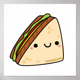 Niedlich Kawaii Sandwich Poster