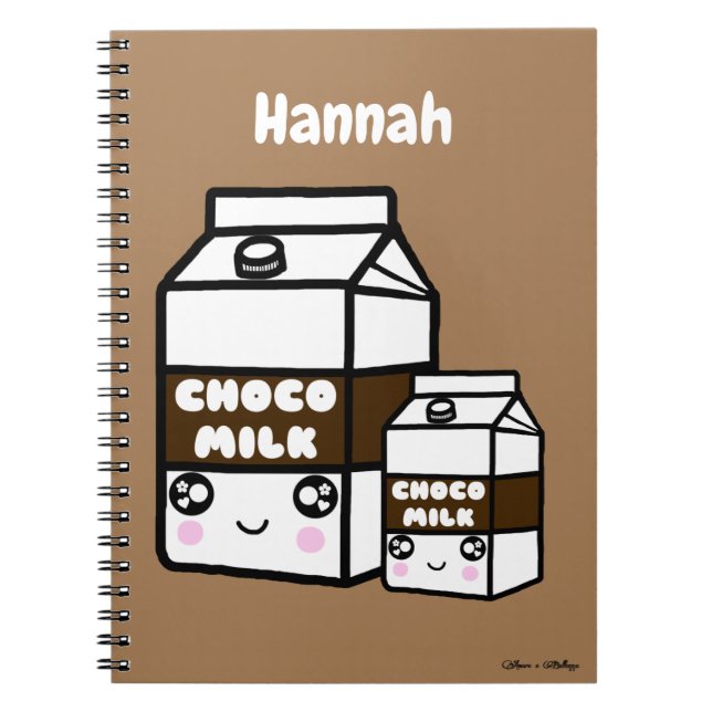 Niedlich Kawaii Schokolade Milch Duo Milchgetränk  Notizblock (Vorderseite)
