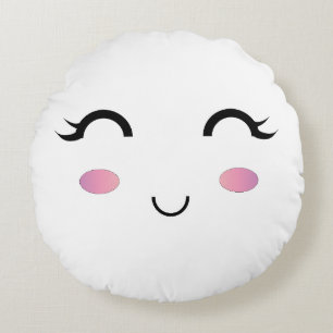 Niedlich Kawaii Smile Pillow Rundes Kissen