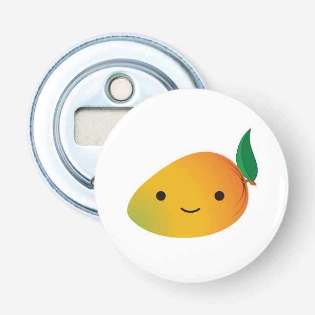 Niedlich Kawaii Smiling Mango Flaschenöffner (Vorderseite)