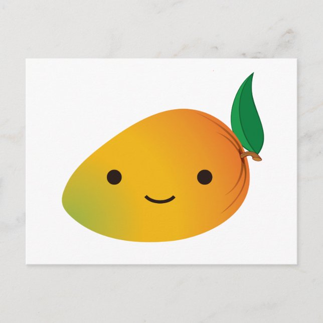 Niedlich Kawaii Smiling Mango Postkarte (Vorderseite)
