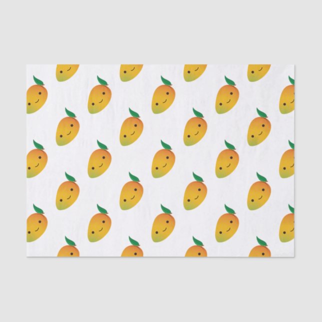 Niedlich Kawaii Smiling Mango Seidenpapier (Vorderseite)