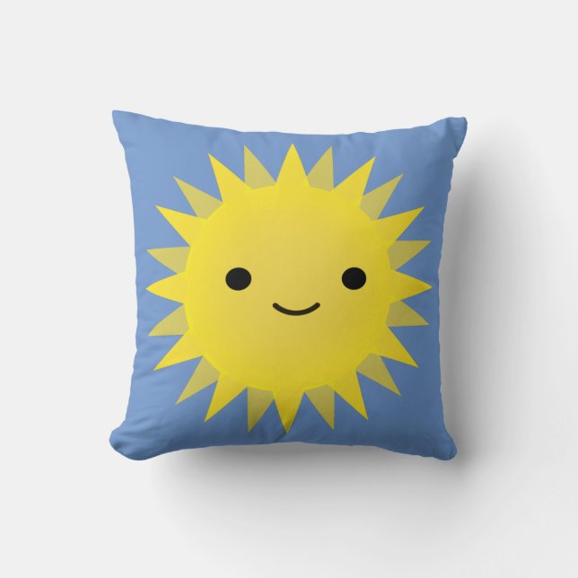 Niedlich Kawaii Smiling Sun Kissen (Vorderseite)
