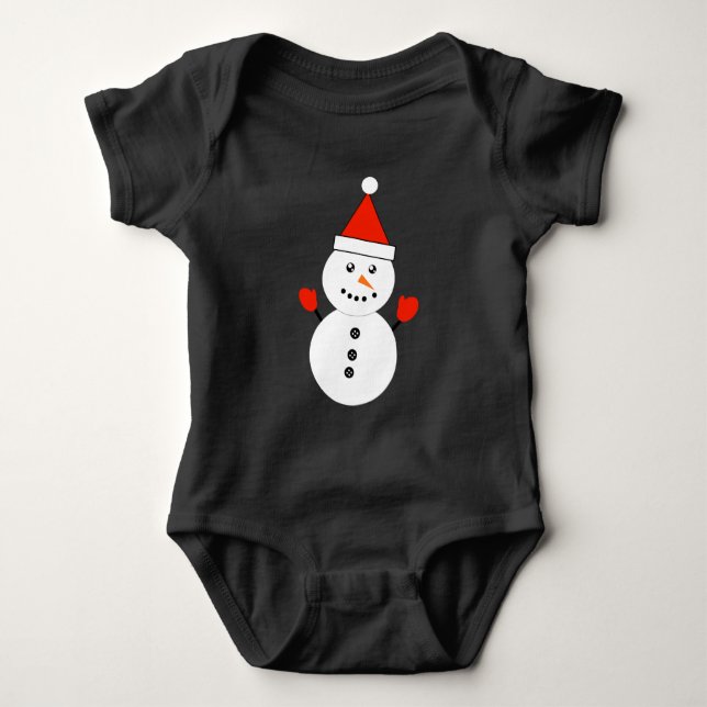 Niedlich Kawaii Snowman Baby Strampler (Vorderseite)