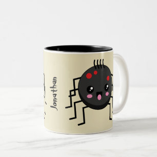 Niedlich Kawaii Spider Eigenname hinzufügen Zweifarbige Tasse