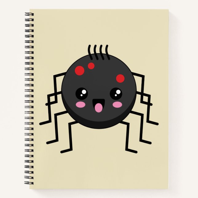 Niedlich Kawaii Spider Notizbuch (Vorderseite)