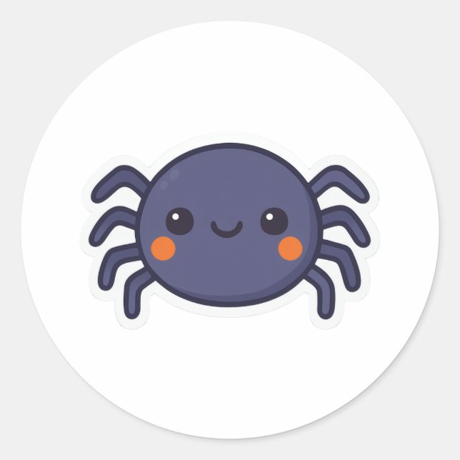 Niedlich Kawaii Spider Runder Aufkleber (Vorderseite)