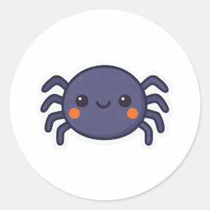 Niedlich Kawaii Spider Runder Aufkleber