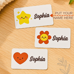 Niedlich Kawaii Star Blume Herzstück Personalisier Etiketten