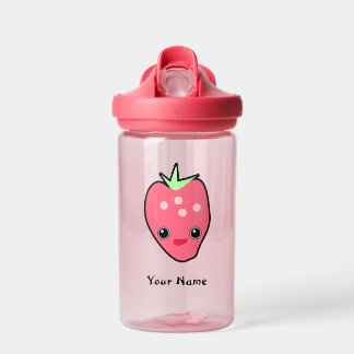 Niedlich Kawaii Strawberry Clear Pink Kids mit Mon Trinkflasche