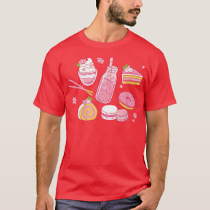 Niedlich Kawaii Strawberry Milk Japanisch Anime Ae T-Shirt