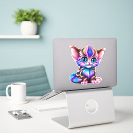 Niedlich Kawaii Striped Baby Kitten Aufkleber