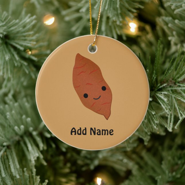 Niedlich Kawaii Süßkartoffel Keramik Ornament (Baum)