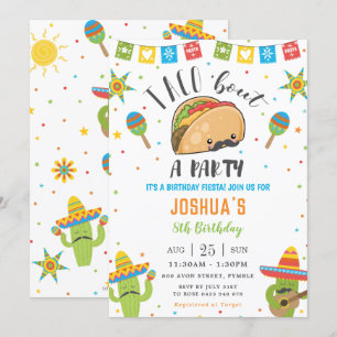 Niedlich Kawaii Taco 'Bout a Party Fiesta Geburtst Einladung