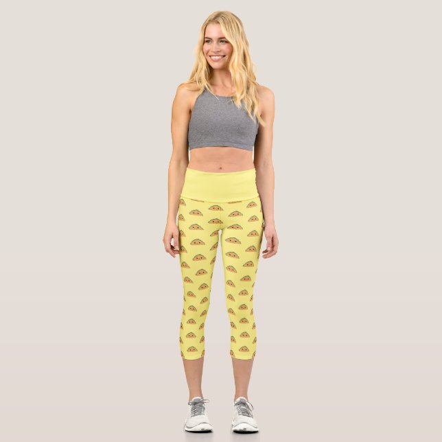 Niedlich Kawaii Taco Capri Leggings (Vorderseite)
