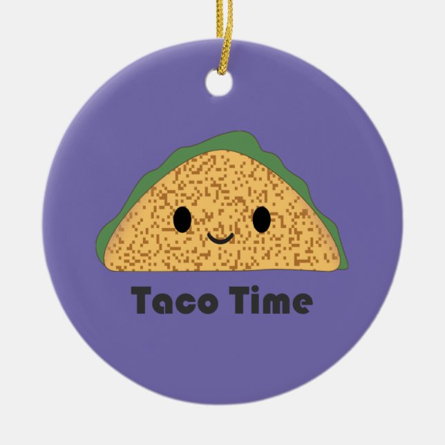 Niedlich Kawaii Taco Time Taco Keramik Ornament (Vorne)