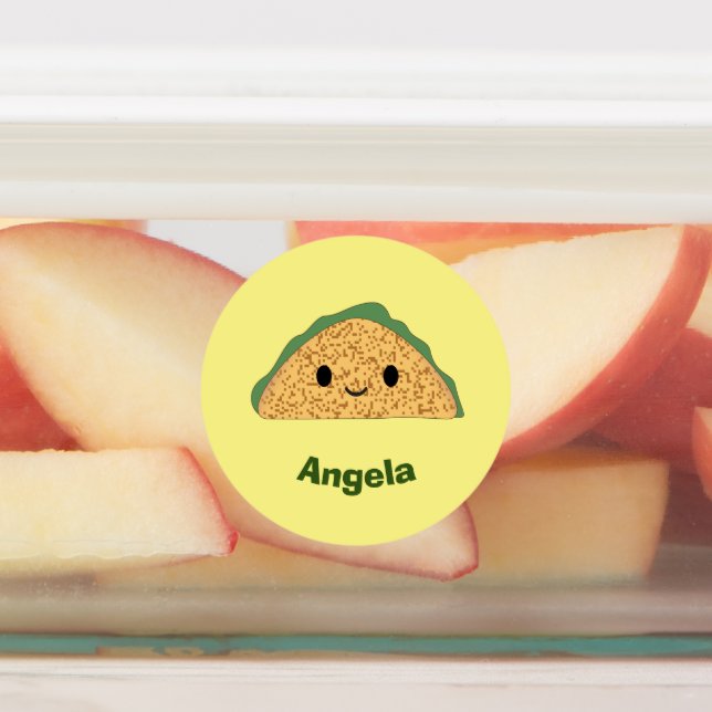 Niedlich Kawaii Tacos Etiketten (Befestigt)