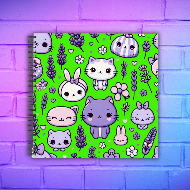 Niedlich Kawaii Thema Lila Lavender | Spirale Notizbuch (Von Creator hochgeladen)