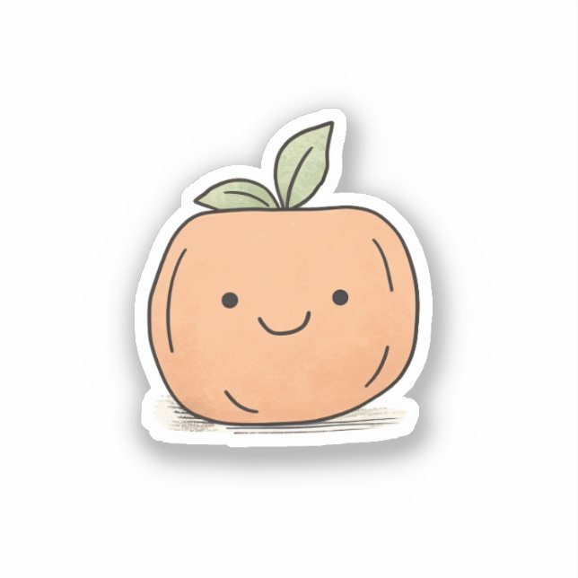 Niedlich Kawaii Watercolor Pumpkin Aufkleber (Vorderseite)