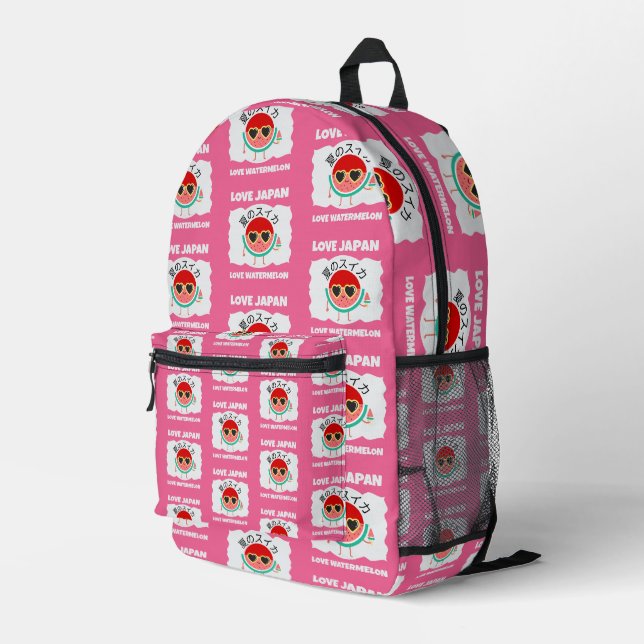 Niedlich Kawaii WATERMELON LIEBE JAPAN Sommerfrüch Bedruckter Rucksack (Rückseitige Ecke Rechts)
