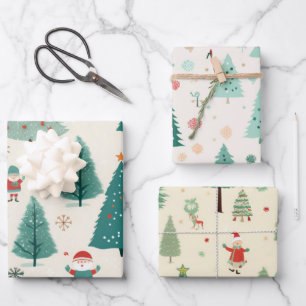 Niedlich Kawaii Weihnachten Geschenkpapier Set