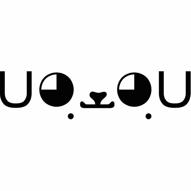 Niedlich Kawaii Welppy Dog Japanisch Kaomoji Emoti Freistehende Fotoskulptur (Vorne)