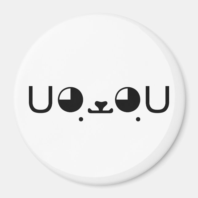 Niedlich Kawaii Welppy Dog Japanisch Kaomoji Emoti Magnet (Vorne)