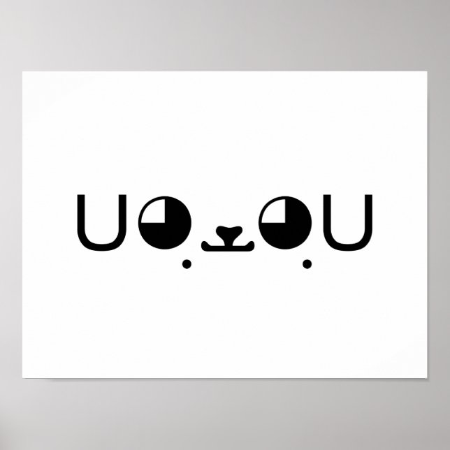 Niedlich Kawaii Welppy Dog Japanisch Kaomoji Emoti Poster (Vorne)