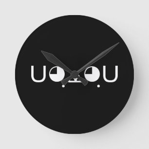 Niedlich Kawaii Welppy Dog Japanisch Kaomoji Emoti Runde Wanduhr
