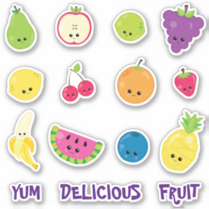Niedlich Kawaii Yum Köstliches Obst Aufkleber
