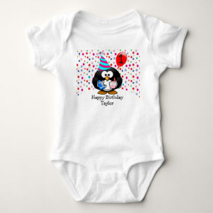 Niedlich Kid 1. Happy Birthday Pinguin Baby Strampler