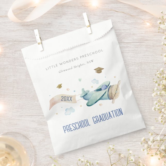 Niedlich Kids Airplane Sky Stars Preschool Abschlu Geschenktütchen (Ausgeschnitten)