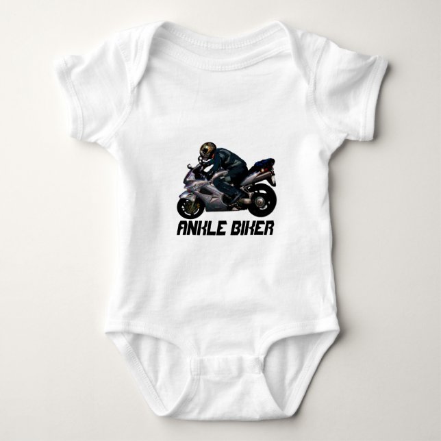 Niedlich Kid's Ankle Biker Motorbiker Design Baby Strampler (Vorderseite)