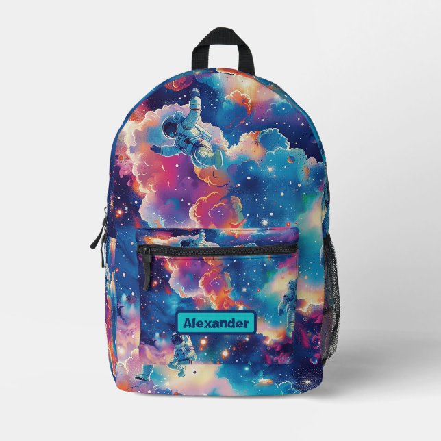 Niedlich Kids Astronaut Custom Bedruckter Rucksack (Vorderseite)