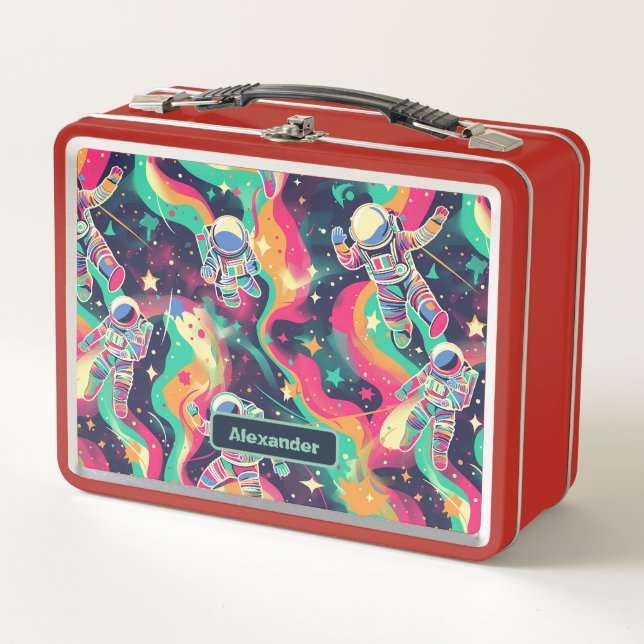 Niedlich Kids Astronaut Custom Metall Brotdose (Vorderseite)